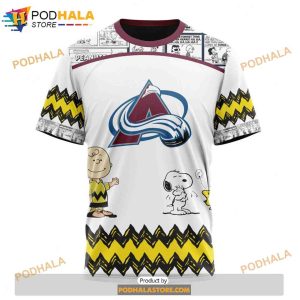 Personalized NHL Colorado Avalanche Peanuts Snoopy Design Shirt 3D Hoodie 3 1