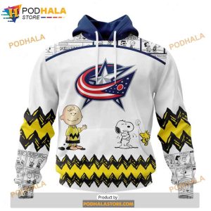 Personalized NHL Columbus Blue Jackets Peanuts Snoopy Design Shirt 3D Hoodie 1 1