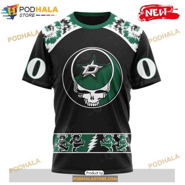 Personalized NHL Dallas Stars Grateful Dead Design Shirt 3D Hoodie