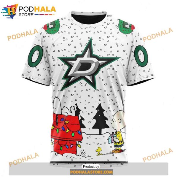 Personalized NHL Dallas Stars Peanuts Snoopy Design Shirt 3D Hoodie