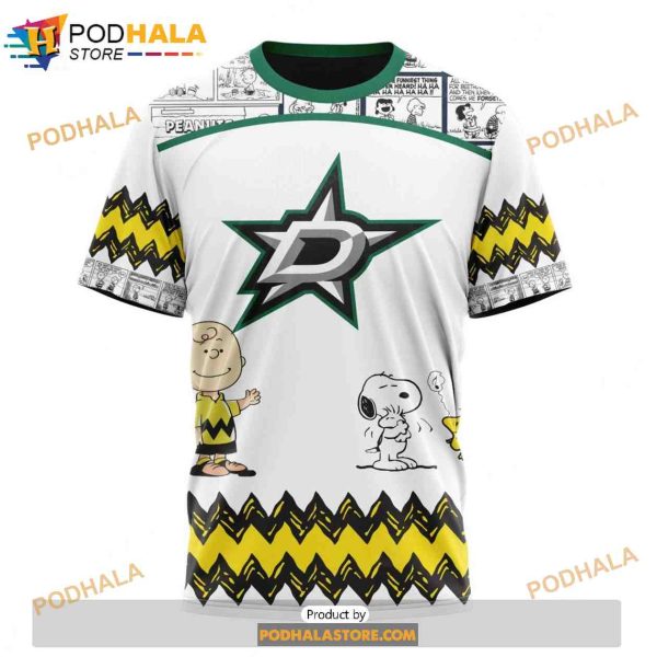 Personalized NHL Dallas Stars Peanuts Snoopy Design Shirt 3D Hoodie Gift