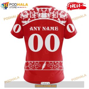 Personalized NHL Detroit Red Wings Grateful Dead Design Shirt 3D Hoodie 4