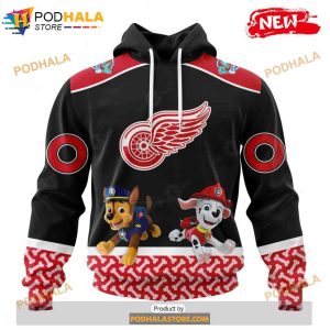 Personalized NHL Detroit Red Wings Paw Patrol Design Shirt 3D Hoodie 1