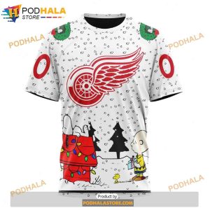 Personalized NHL Detroit Red Wings Peanuts Snoopy Design Shirt 3D Hoodie 3 1