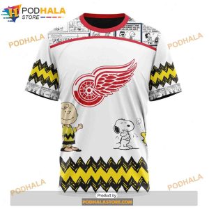 Personalized NHL Detroit Red Wings Peanuts Snoopy Design Shirt 3D Hoodie 3