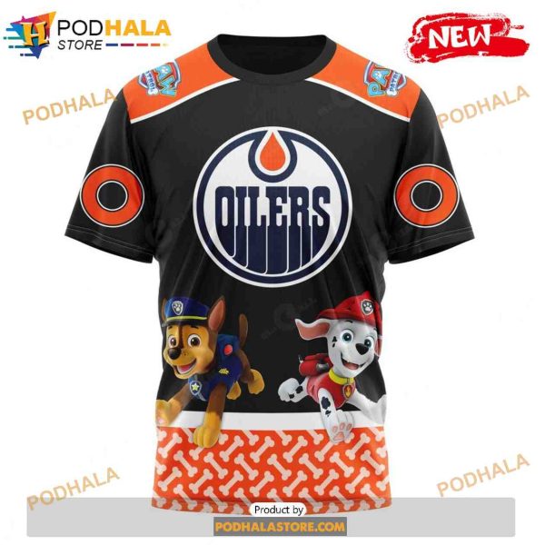 Personalized NHL Edmonton Oilers Paw Patrol Design Shirt 3D Hoodie