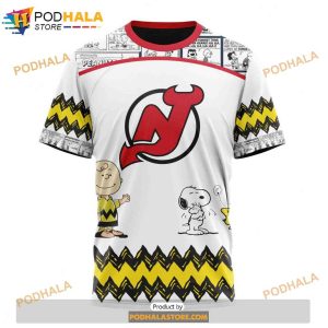 Personalized NHL Jersey Devils Peanuts Snoopy Design Shirt 3D Hoodie 3