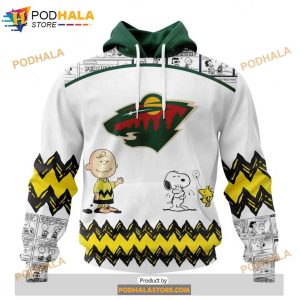 Personalized NHL Minnesota Wild Peanuts Snoopy Design Shirt 3D Hoodie 1 1