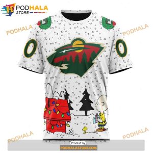Personalized NHL Minnesota Wild Peanuts Snoopy Design Shirt 3D Hoodie 3
