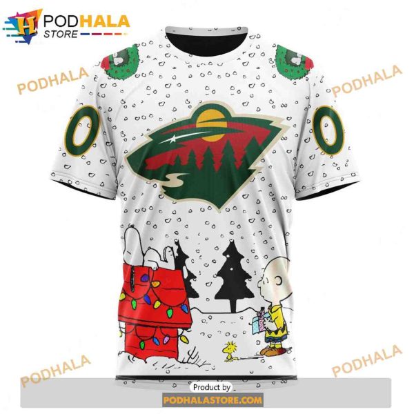 Personalized NHL Minnesota Wild Peanuts Snoopy Design Shirt 3D Hoodie