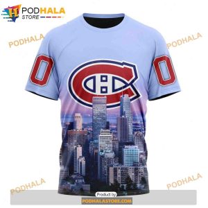 Personalized NHL Montreal Canadiens Design With City Skyline Shirt 3D Hoodie 3