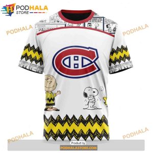 Personalized NHL Montreal Canadiens Peanuts Snoopy Design Shirt 3D Hoodie 4