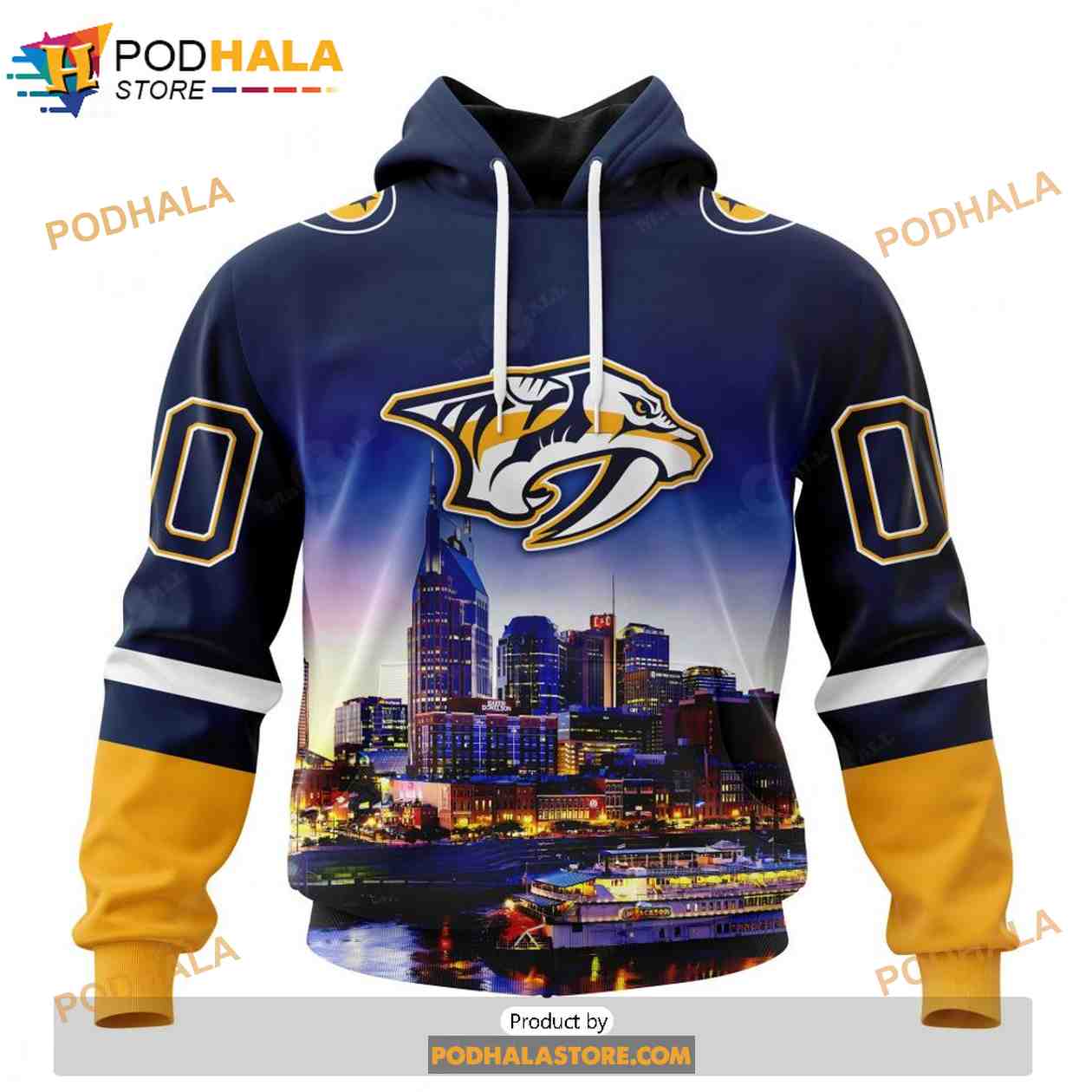 Personalized NHL Nashville Predators Reverse Retro 3D Hoodie For