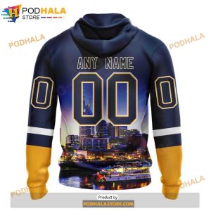 Personalized NHL Nashville Predators Design With City Skyline Shirt 3D Hoodie 2