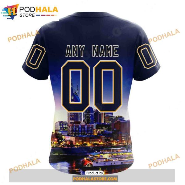 Personalized NHL Nashville Predators Design With City Skyline Shirt 3D Hoodie