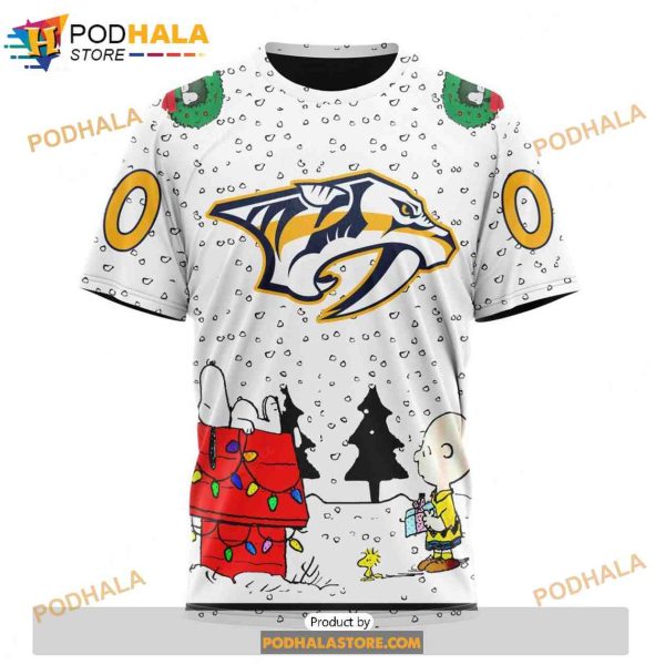 Personalized NHL Nashville Predators Peanuts Snoopy Design Shirt 3D Hoodie