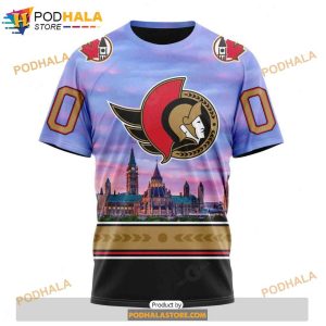 Personalized NHL Ottawa Senators Design With Parliament Hill Shirt 3D Hoodie 3