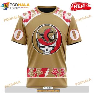 Personalized NHL Ottawa Senators Grateful Dead Design Shirt 3D Hoodie 3