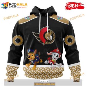 Personalized NHL Ottawa Senators Paw Patrol Design Shirt 3D Hoodie 1