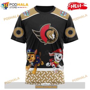 Personalized NHL Ottawa Senators Paw Patrol Design Shirt 3D Hoodie 3