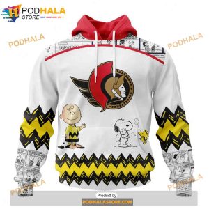 Personalized NHL Ottawa Senators Peanuts Snoopy Design Shirt 3D Hoodie 1