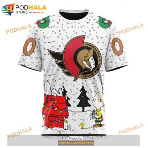 Personalized NHL Ottawa Senators Peanuts Snoopy Design Shirt 3D Hoodie 3 1
