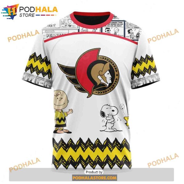 Personalized NHL Ottawa Senators Peanuts Snoopy Design Shirt 3D Hoodie