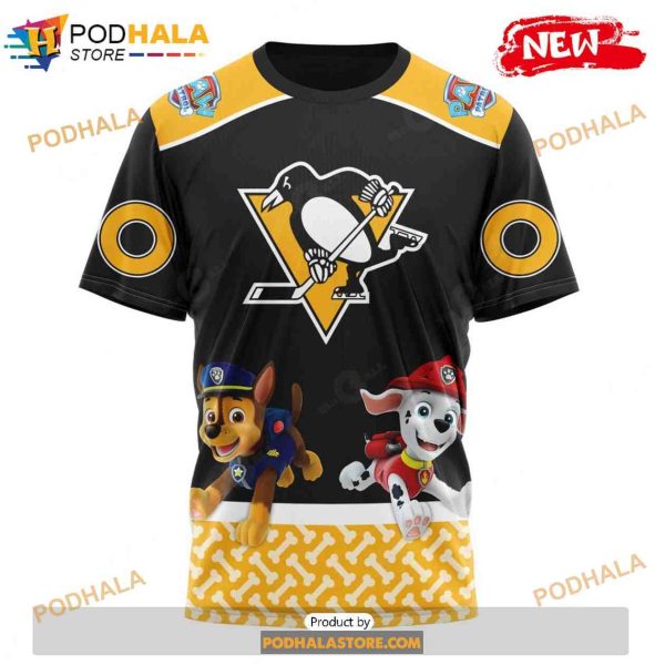 Personalized NHL Pittsburgh Penguins Paw Patrol Design Shirt 3D Hoodie