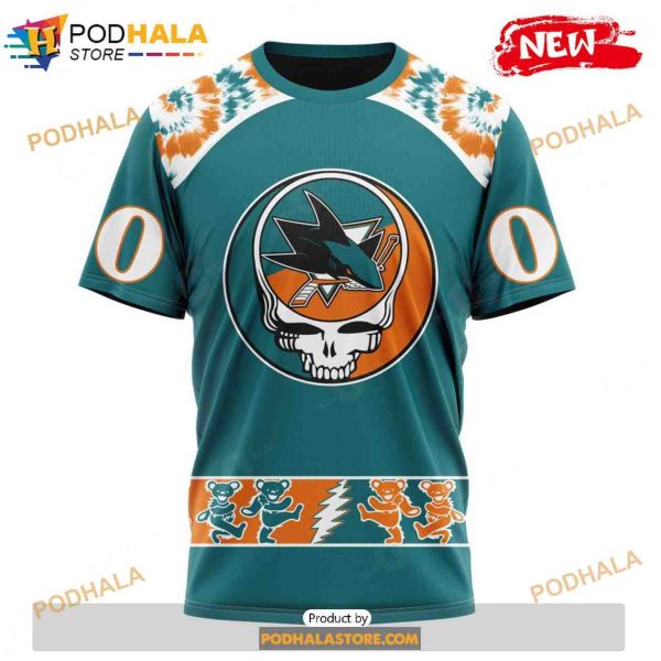 Personalized NHL San Jose Sharks Grateful Dead Design Shirt 3D Hoodie