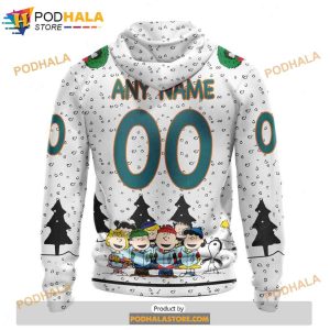 Personalized NHL San Jose Sharks Peanuts Snoopy Design Shirt 3D Hoodie 2