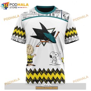 Personalized NHL San Jose Sharks Peanuts Snoopy Design Shirt 3D Hoodie 3 1