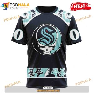 Personalized NHL Seattle Kraken Grateful Dead Design Shirt 3D Hoodie 3