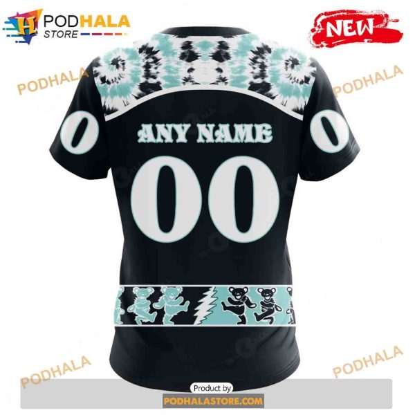 Personalized NHL Seattle Kraken Grateful Dead Design Shirt 3D Hoodie