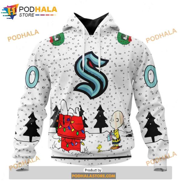 Personalized NHL Seattle Kraken Peanuts Snoopy Design Shirt 3D Hoodie