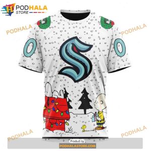 Personalized NHL Seattle Kraken Peanuts Snoopy Design Shirt 3D Hoodie 3 1