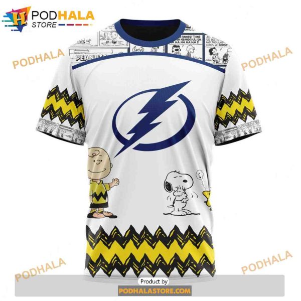 Personalized NHL Tampa Bay Lightning Peanuts Snoopy Design Shirt 3D Hoodie Gift