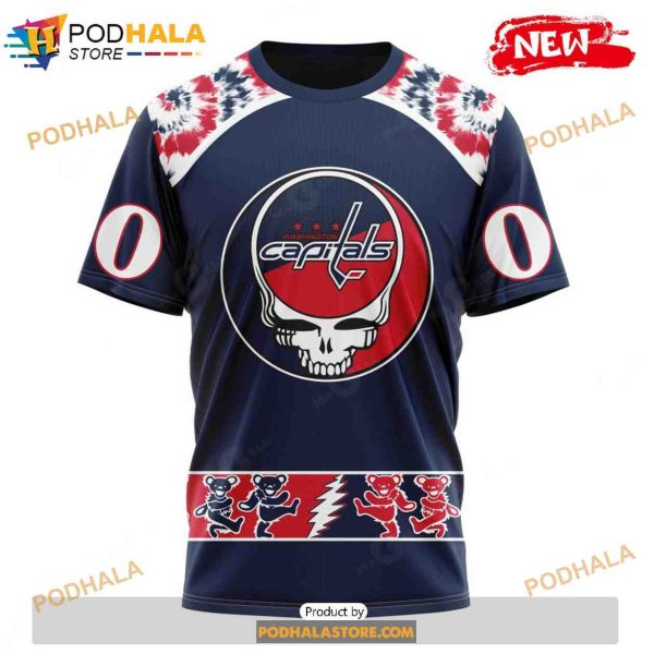 Personalized NHL Washington Capitals Grateful Dead Design Shirt 3D Hoodie