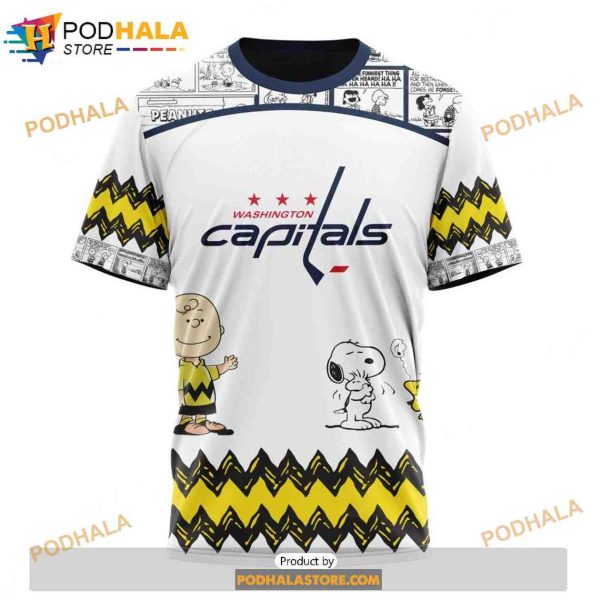 Personalized NHL Washington Capitals Peanuts Snoopy Design Shirt 3D Hoodie