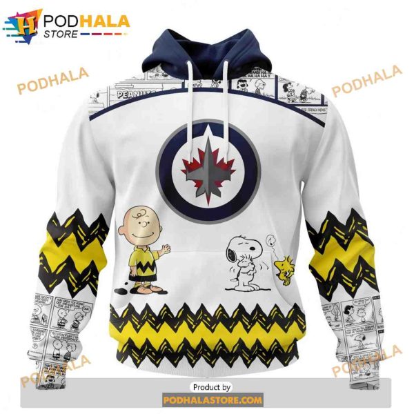 Personalized NHL Winnipeg Jets Peanuts Snoopy Design Shirt 3D Hoodie