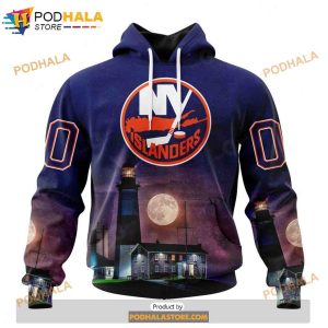 Personalized NHL York Islanders Design With Montauk Point Lighthouse Shirt 3D Hoodie 1