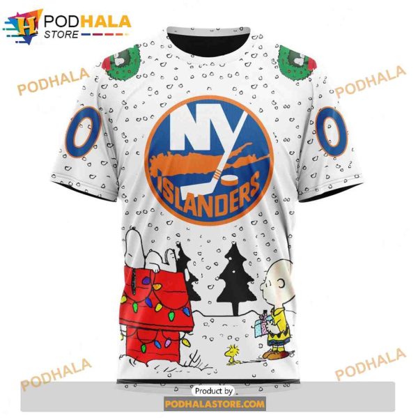 Personalized NHL New York Islanders Peanuts Snoopy Design Shirt 3D Hoodie