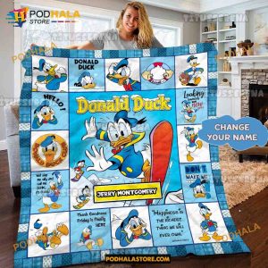 Personalized Name Donald Duck Disney Blanket, Disney Presents