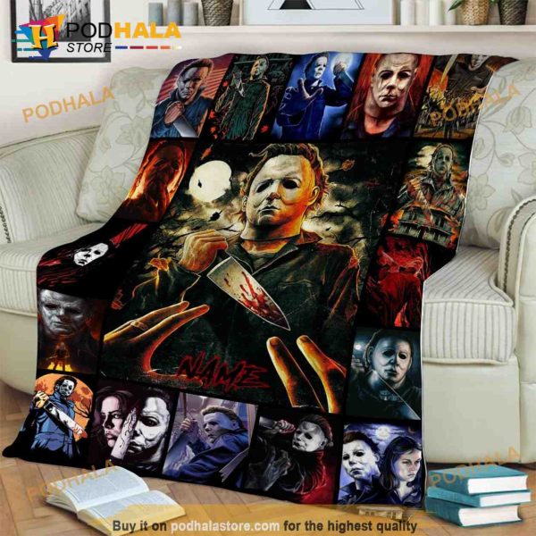 Personalized Name Halloween Michael Myers Blanket, The Killers Fleece  Blanket