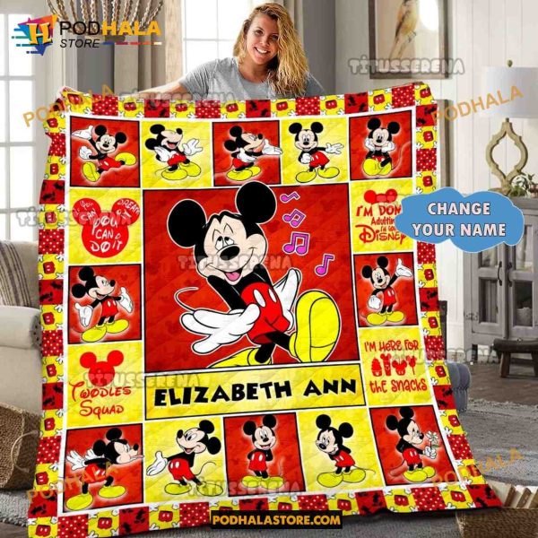 Personalized Name Mickey Mouse Quilt, Mickey Mouse Blanket