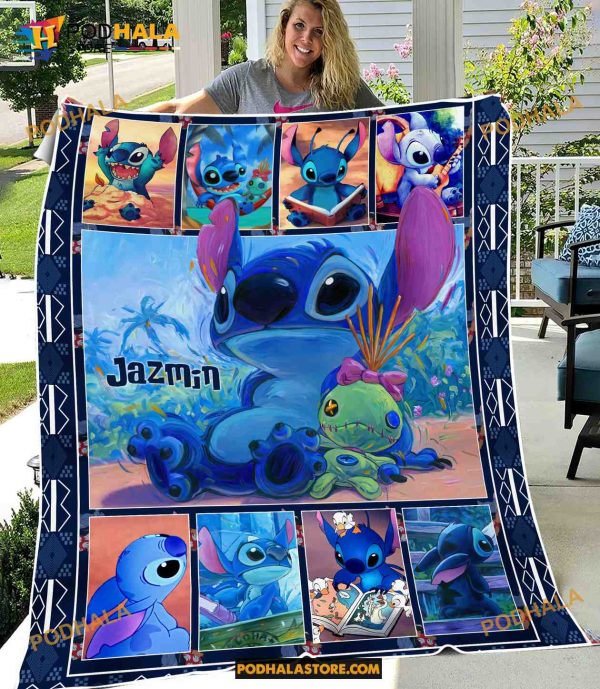 Personalized Name Stitch and Lilo Blanket, Stitch Gift Ideas