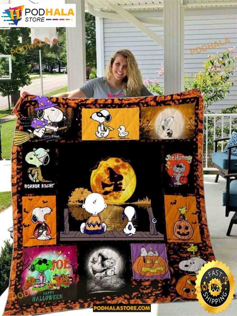 Personalized Snoopy Halloween Blanket, The Peanuts Movie Snoopy Dog Quilt