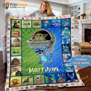 Personalized Name Disney Stitch Blanket, Lilo And Stitch Gifts