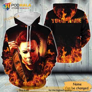 Personalized Your name Michael Myers 3D Hoodie, Scary Michael Myers Halloween Gifts