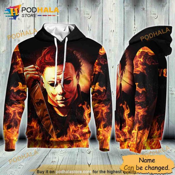 Personalized Your name Michael Myers 3D Hoodie, Scary Michael Myers Halloween Gifts