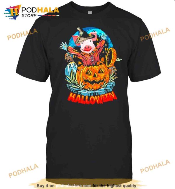 Pig Surprise Pumpkin Funny Halloween Shirt